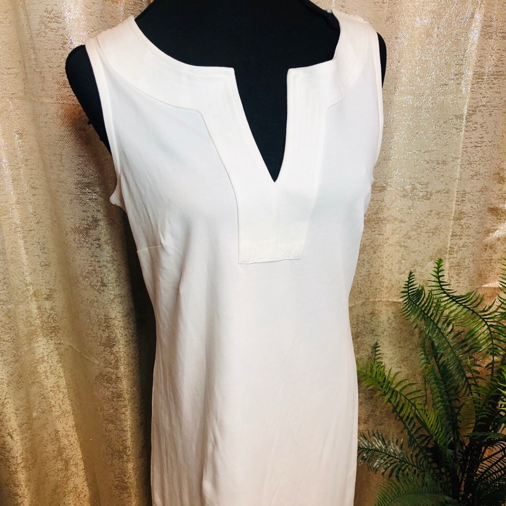 White deep cut dress